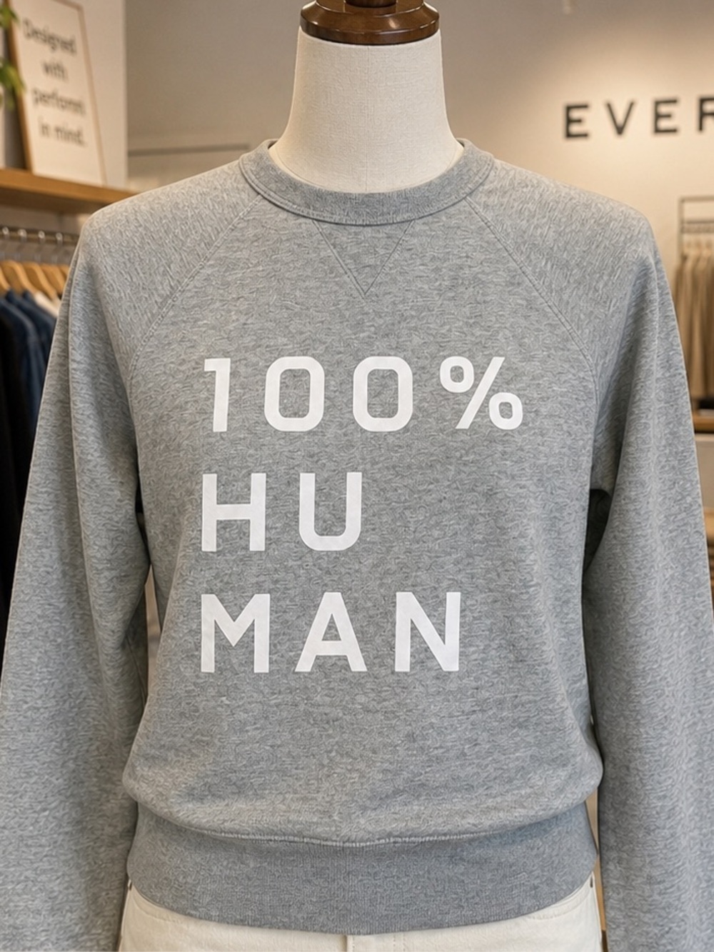 Everlane 100% Human Organic Cotton Graphic Sweatshirt Gray Small Petite